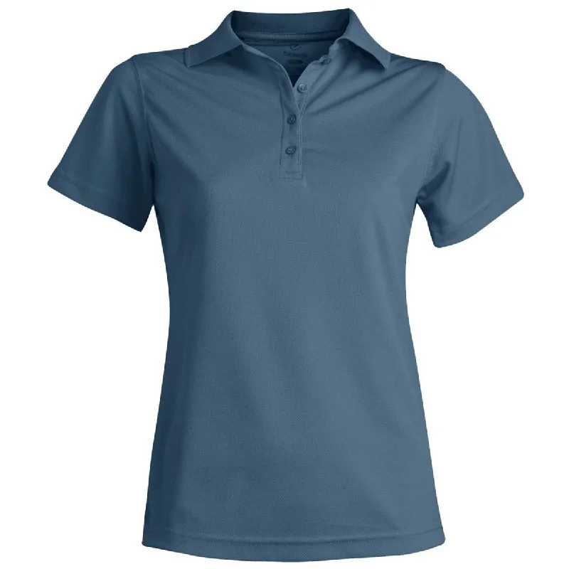 Edwards Women's Slate Blue Hi-Performance Mesh Short Sleeve Polo