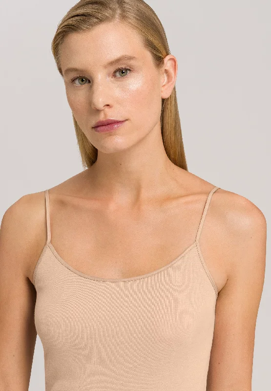 Cotton Seamless Spaghetti Camisole | Beige 71600-274