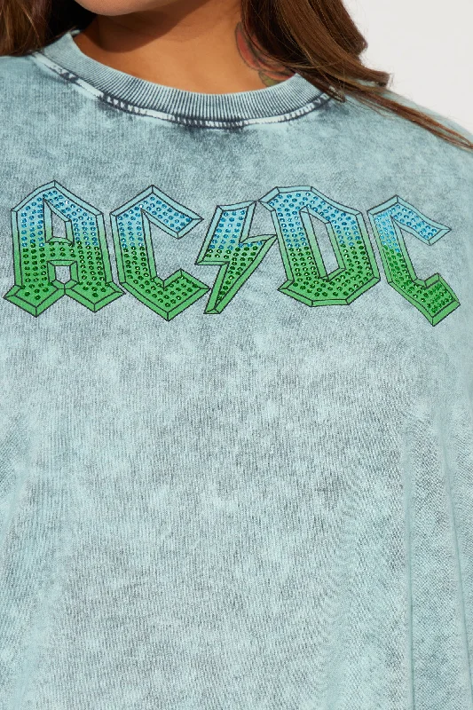 ACDC Mineral Wash Crew Neck Sweatshirt - Blue/combo