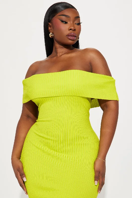 Adrienne Sweater Midi Dress - Lime