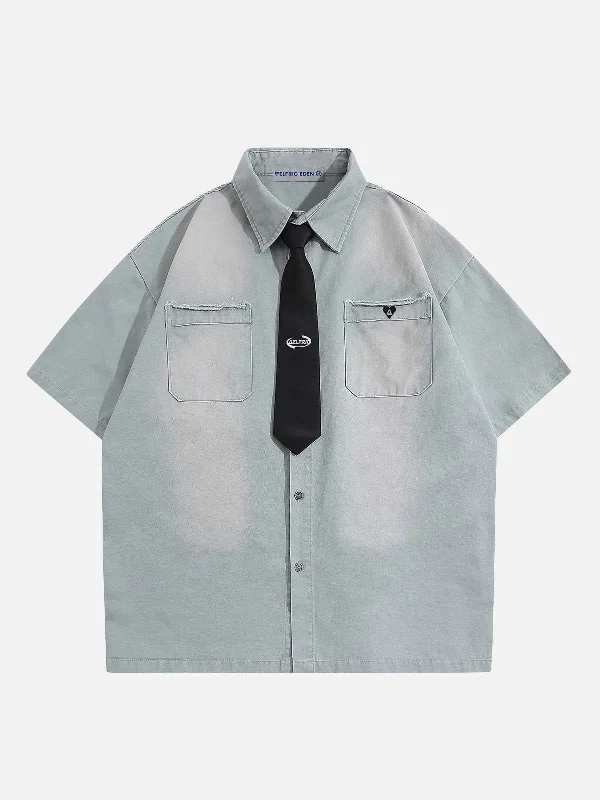 Aelfric Eden Necktie Washed Short Sleeve Shirt