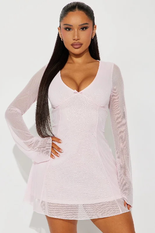 Anastaja Mesh Mini Dress - Pink