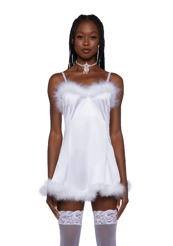 Angel On Your Shoulder Slip Dress - White