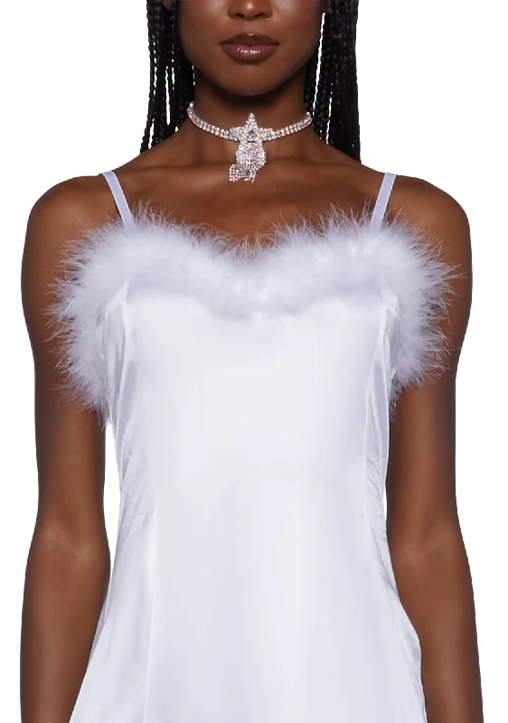 Angel On Your Shoulder Slip Dress - White