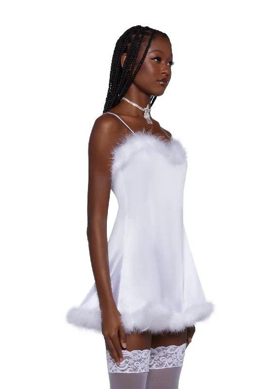 Angel On Your Shoulder Slip Dress - White