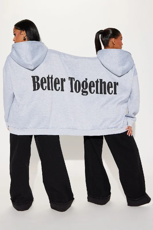 Better Together Coupled Hoodie - Heather Grey