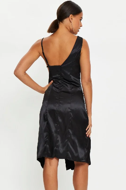 Black Cut Out Midi Dress