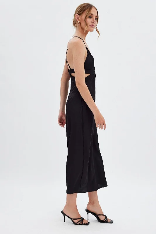 Black Cutout Midi Dress