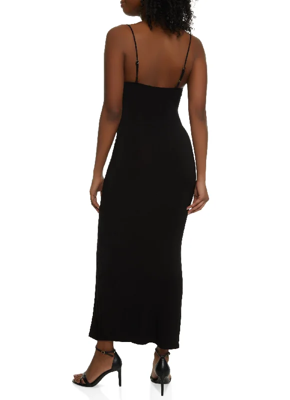 Ruched Cowl Neck Cami Maxi Dress