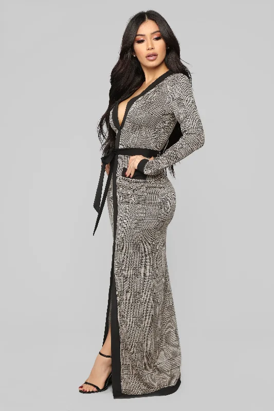 Cameron Maxi Dress - Taupe/Black