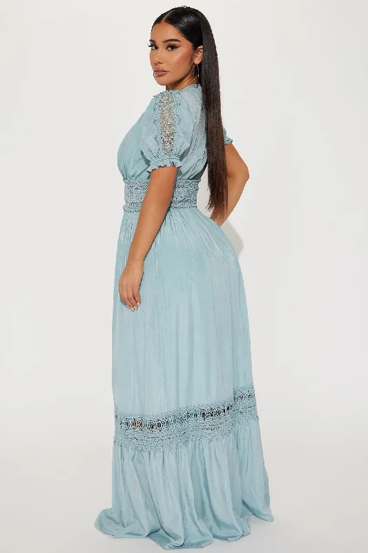 Cannes Sunset Maxi Dress - Light Blue