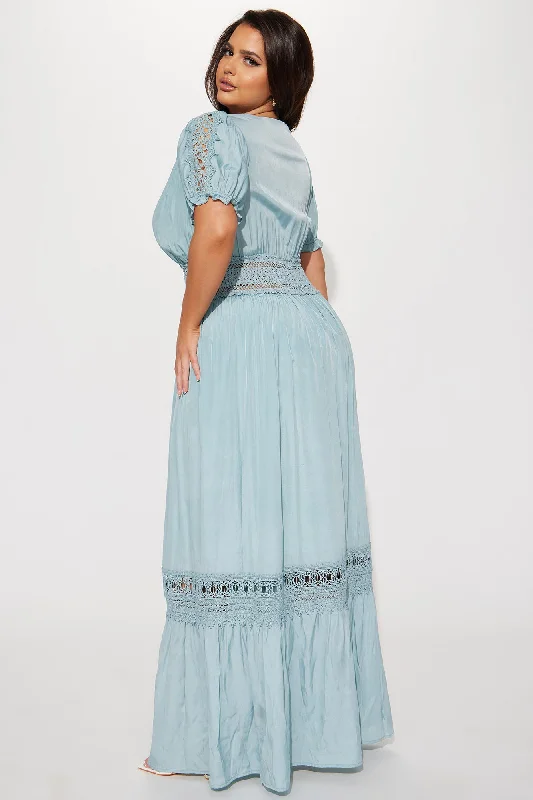 Cannes Sunset Maxi Dress - Light Blue