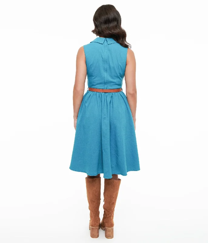 Collectif 1950s Blue Denim Lindy Bop Donda Dress