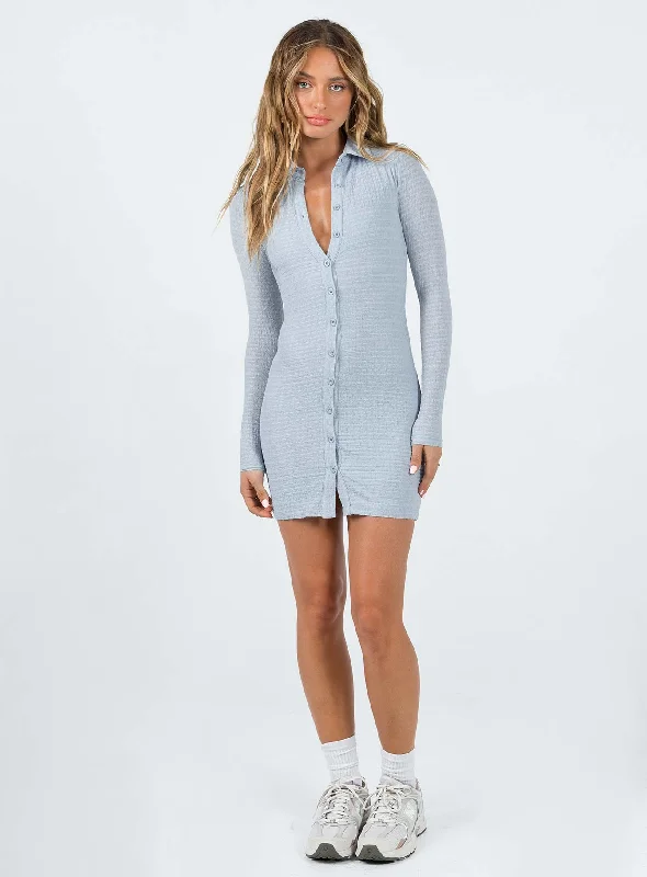 Dalloway Long Sleeve Mini Dress Blue