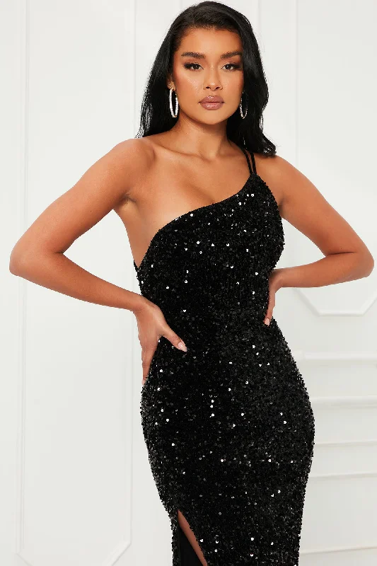 Forever Shining Sequin Maxi Dress - Black