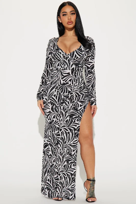 Frances Maxi Dress - Black/White