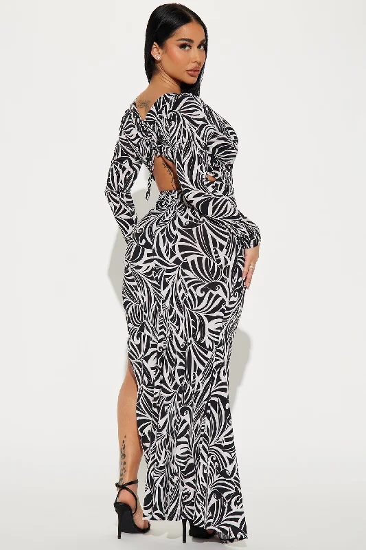 Frances Maxi Dress - Black/White