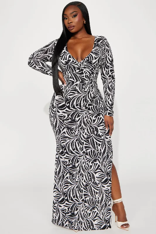 Frances Maxi Dress - Black/White