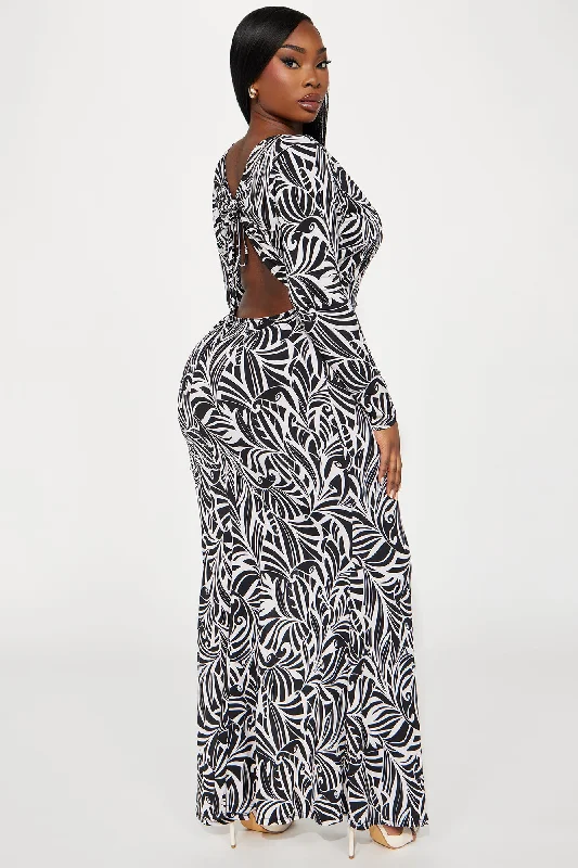 Frances Maxi Dress - Black/White