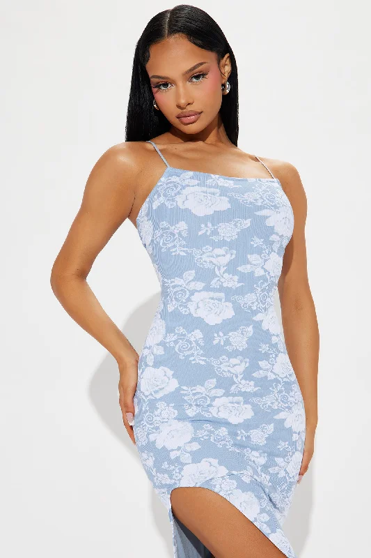 Isla Floral Maxi Dress - Blue/combo