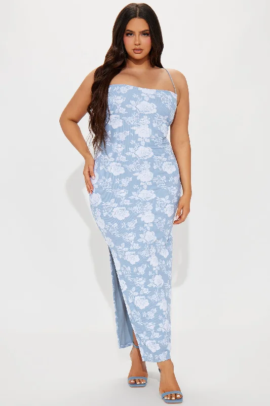 Isla Floral Maxi Dress - Blue/combo