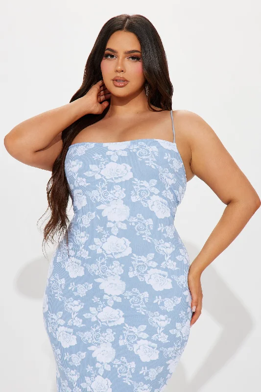 Isla Floral Maxi Dress - Blue/combo