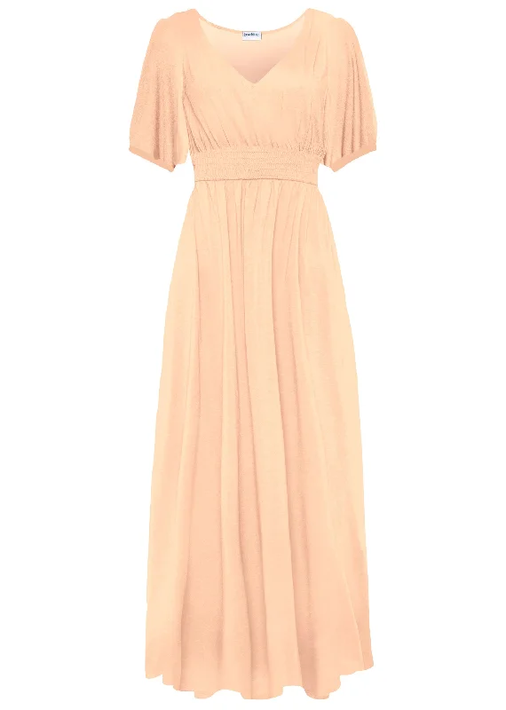 Smocked-waist maxi dress - Blush