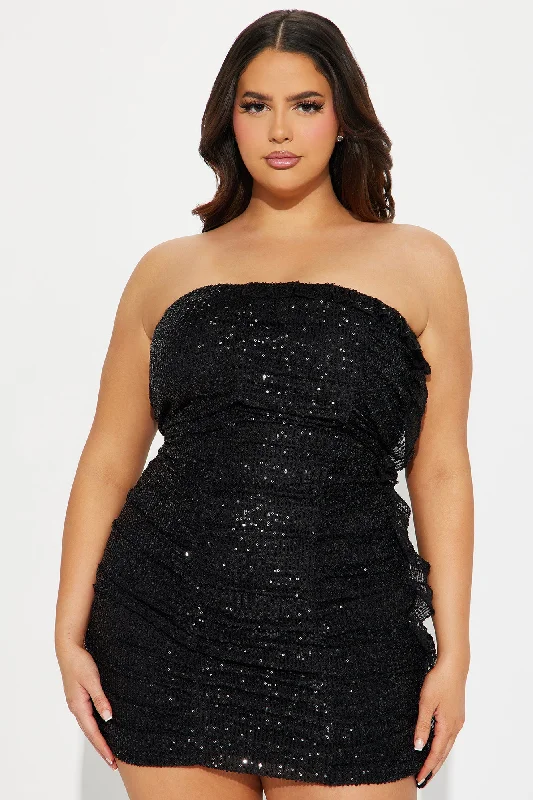 Katy Sequin Mini Dress - Black