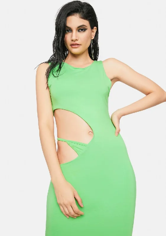 Lime Pretty Hurts Cut Out Maxi Dress