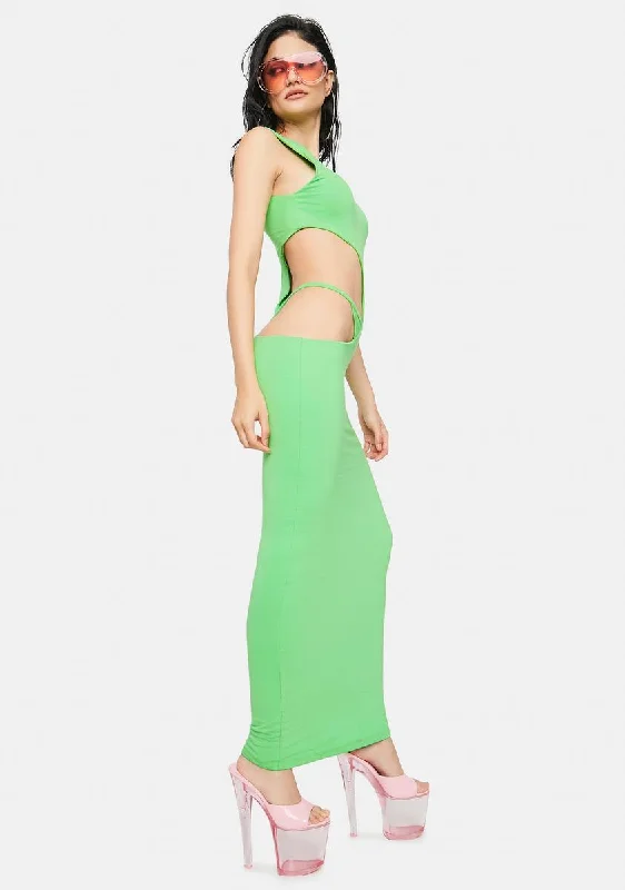 Lime Pretty Hurts Cut Out Maxi Dress