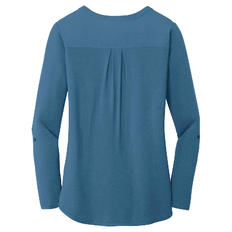 Port Authority Women's Dusty Blue Concept Henley Tunic