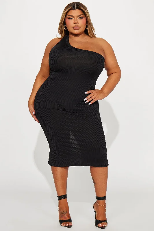 Lorelei Ribbed Mini Dress - Black