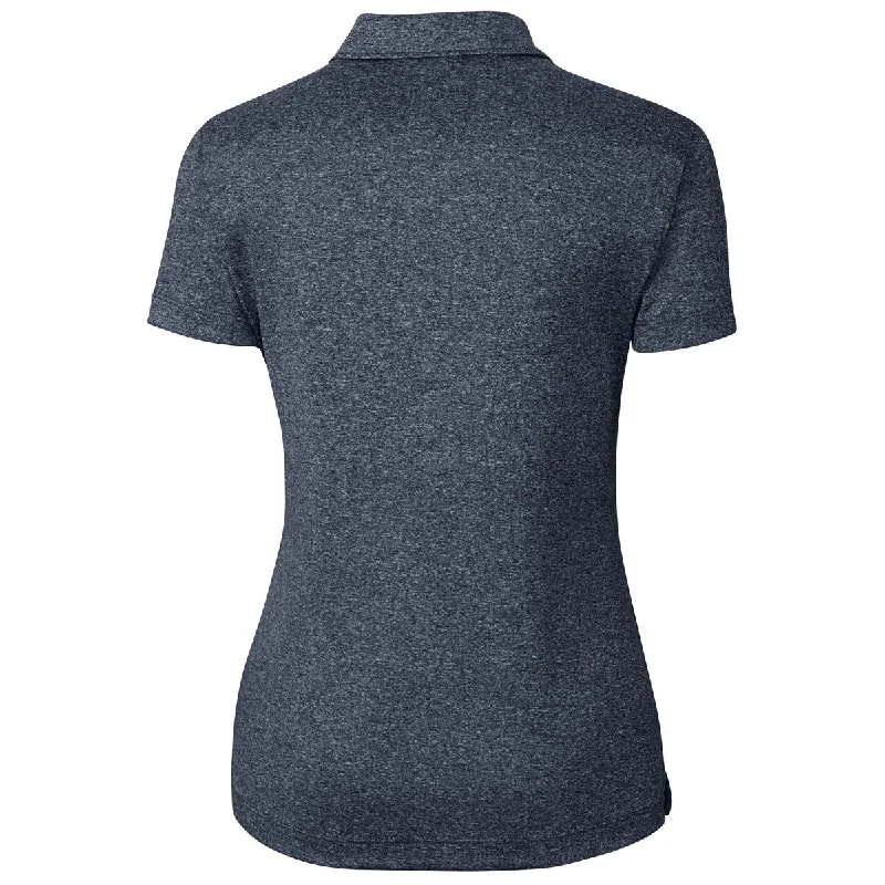 Clique Women's Navy Heather Charge Active Short Sleeve Polo