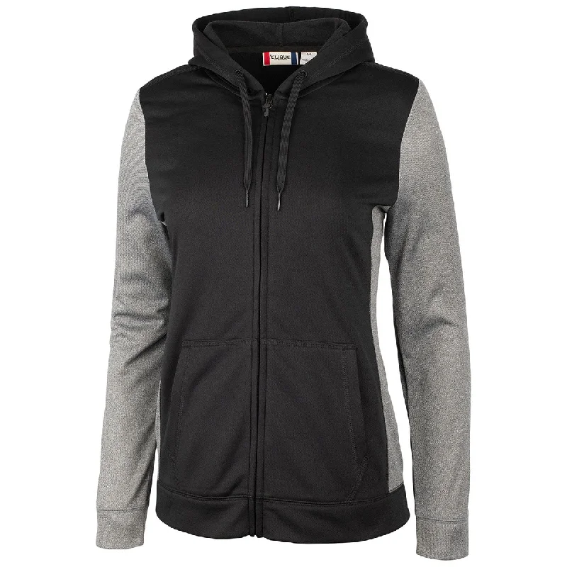 Clique Women's Black Helsa Sport Colorblock Full Zip