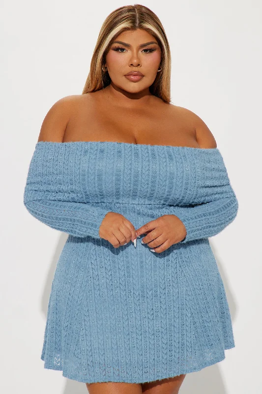 Margeaux Mini Dress - Dusty Blue