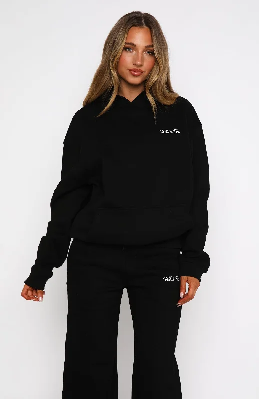 Match Your Words Oversized Hoodie Black