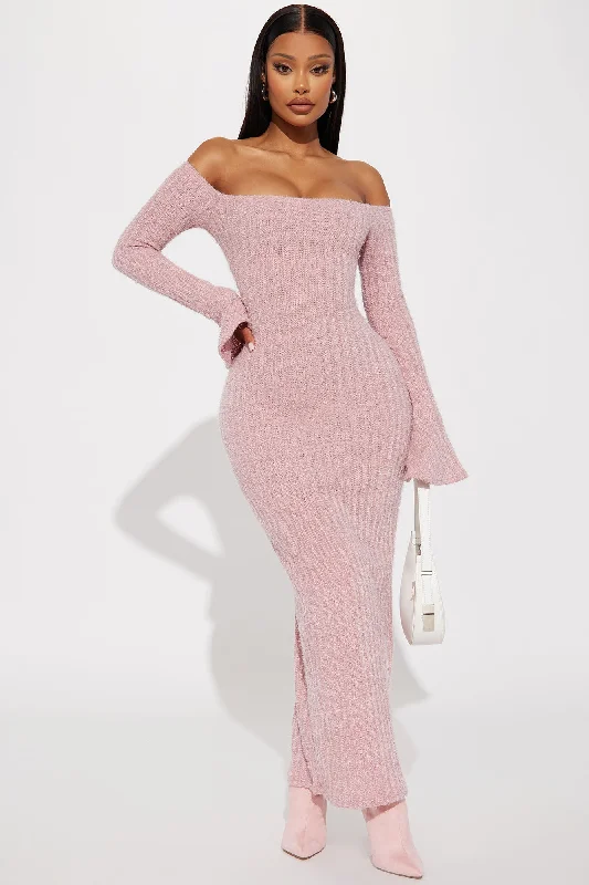 Mile High Sweater Maxi Dress - Mauve