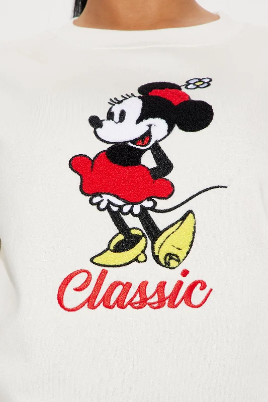 Minnie Mouse Vintage Crew Neck Sweatshirt - Cream