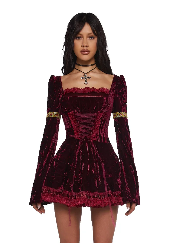 Myths N' Legends Mini Dress - Burgundy