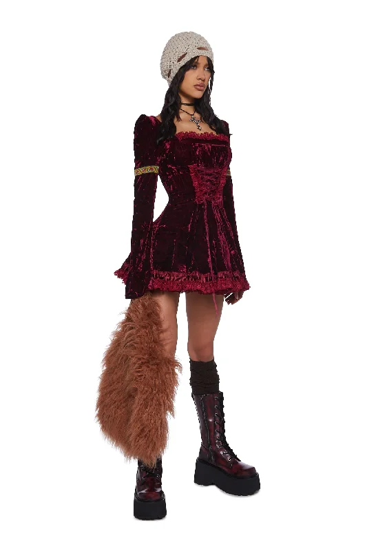 Myths N' Legends Mini Dress - Burgundy