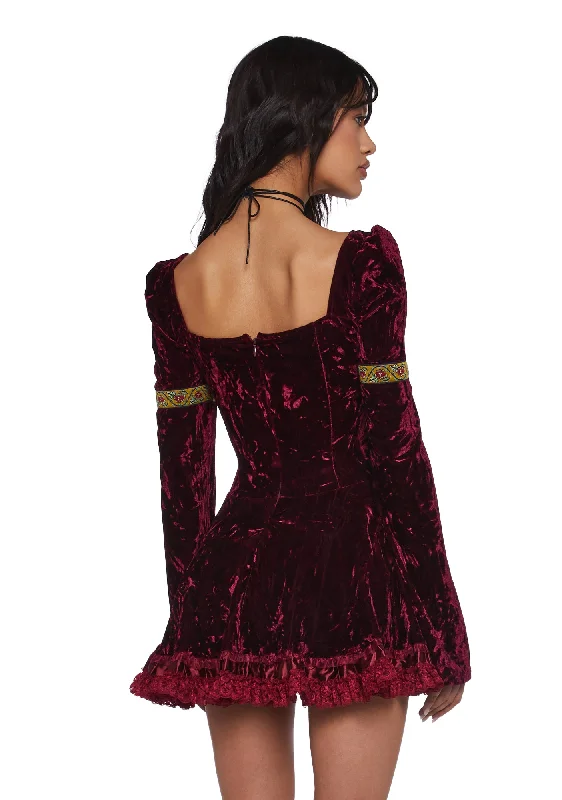 Myths N' Legends Mini Dress - Burgundy