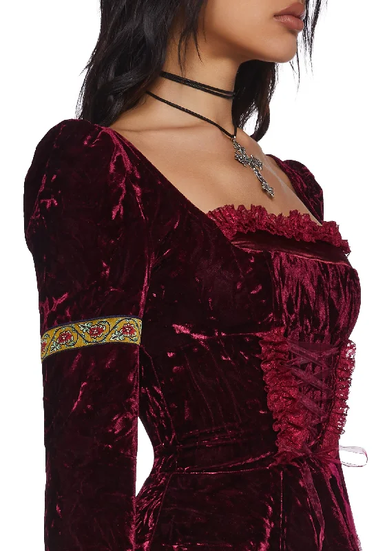 Myths N' Legends Mini Dress - Burgundy