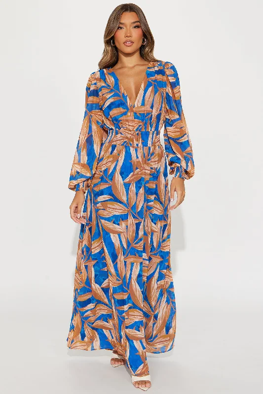 Palm Beach Getaway Maxi Dress - Blue/combo