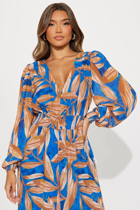 Palm Beach Getaway Maxi Dress - Blue/combo