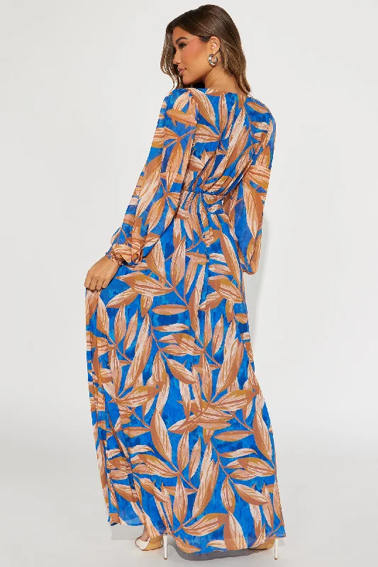 Palm Beach Getaway Maxi Dress - Blue/combo