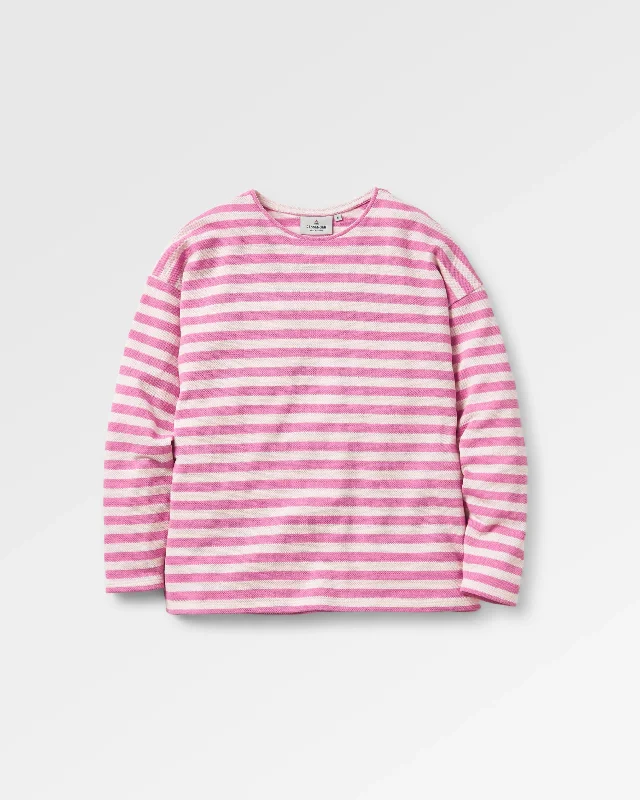 Panorama Striped Long Sleeve T-Shirt - Mauve Haze Stripe