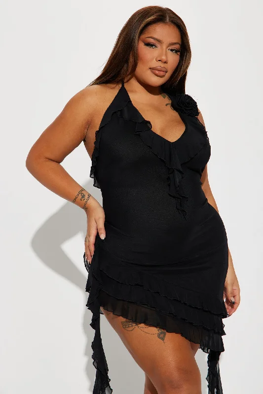 Paris Life Mesh Mini Dress - Black