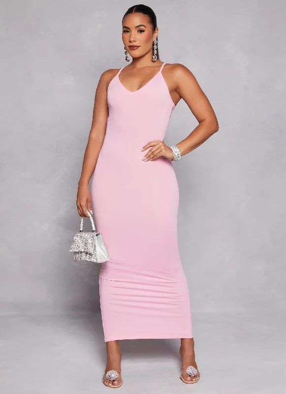 Daisy V Neck Bodycon Maxi Dress