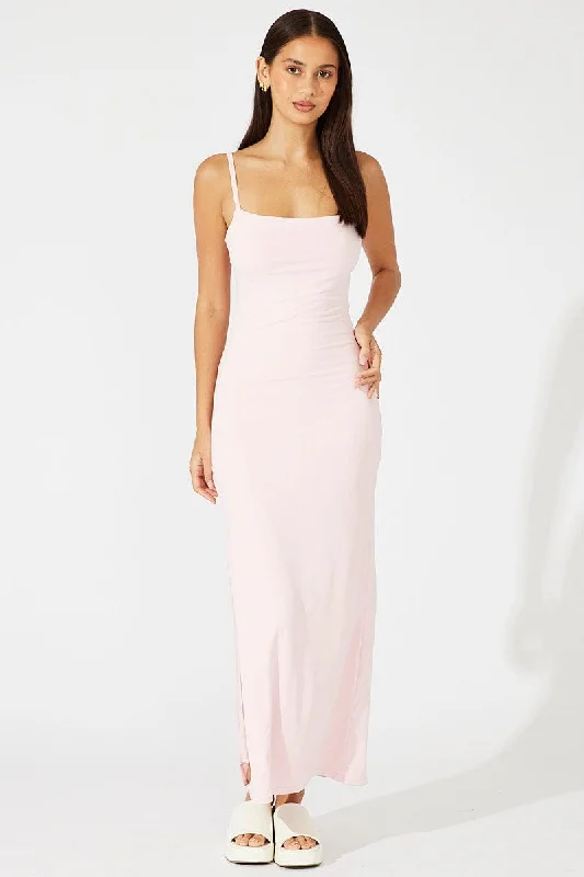 Pink Supersoft Slim Fit Maxi Dress