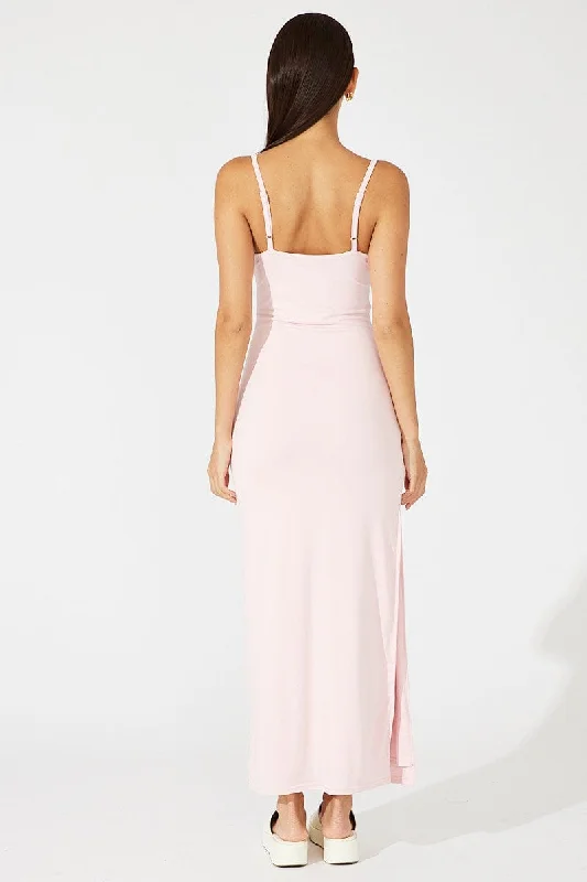 Pink Supersoft Slim Fit Maxi Dress